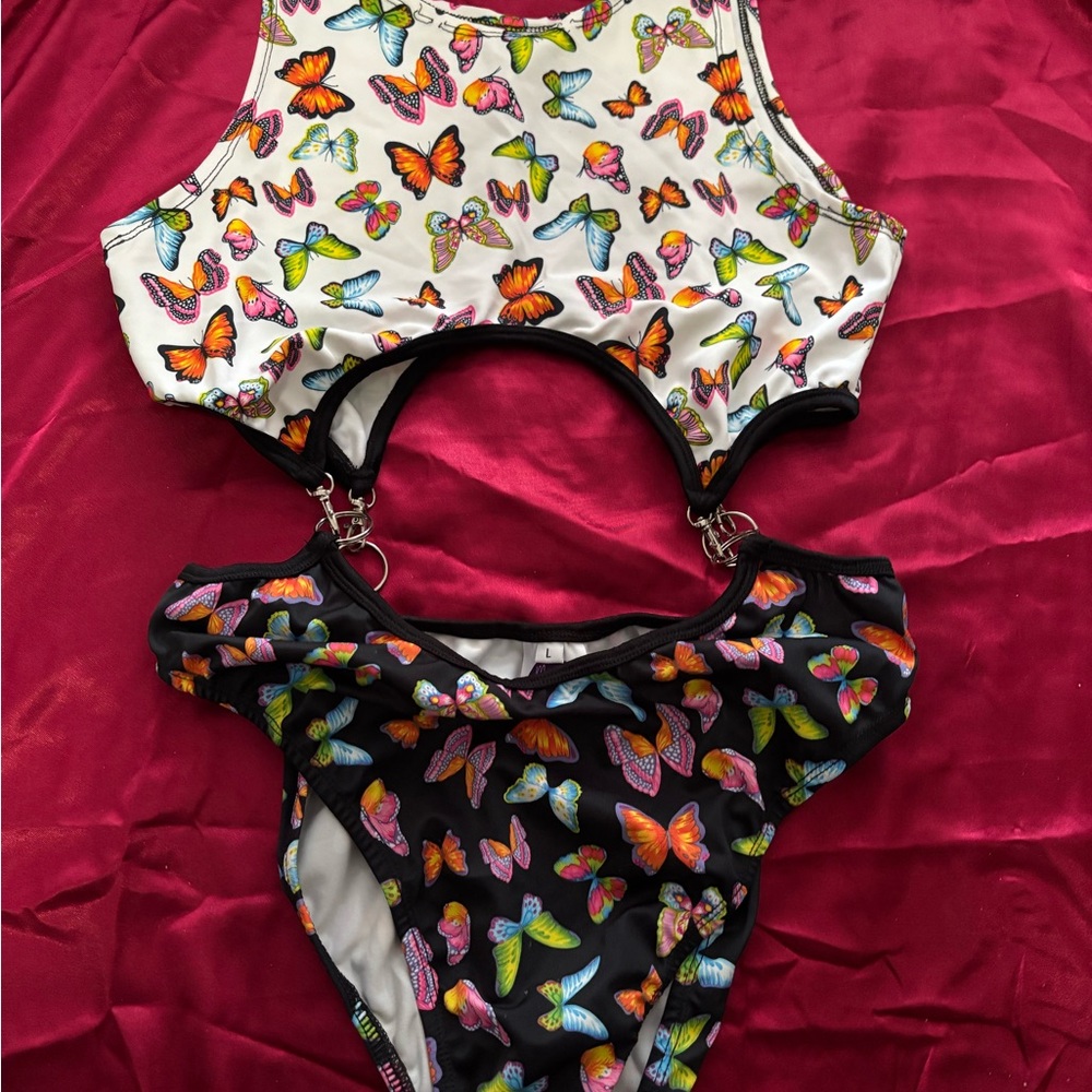 Butterfly Print Reversible Bikini